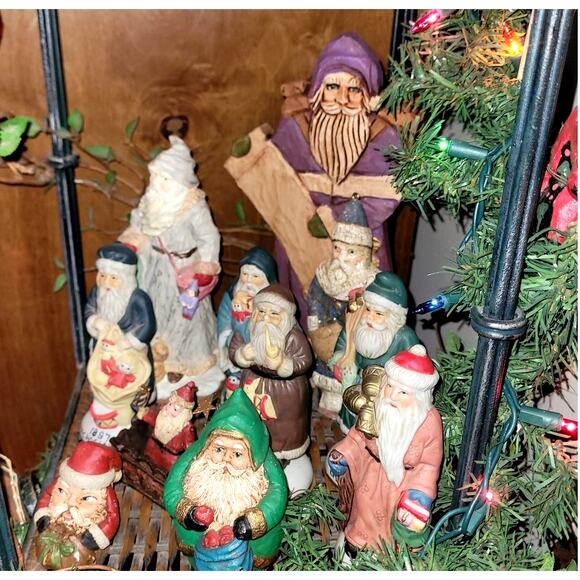 3" Vintage Homemade Wood Carved Big Nose Santa - Picture 13 of 16